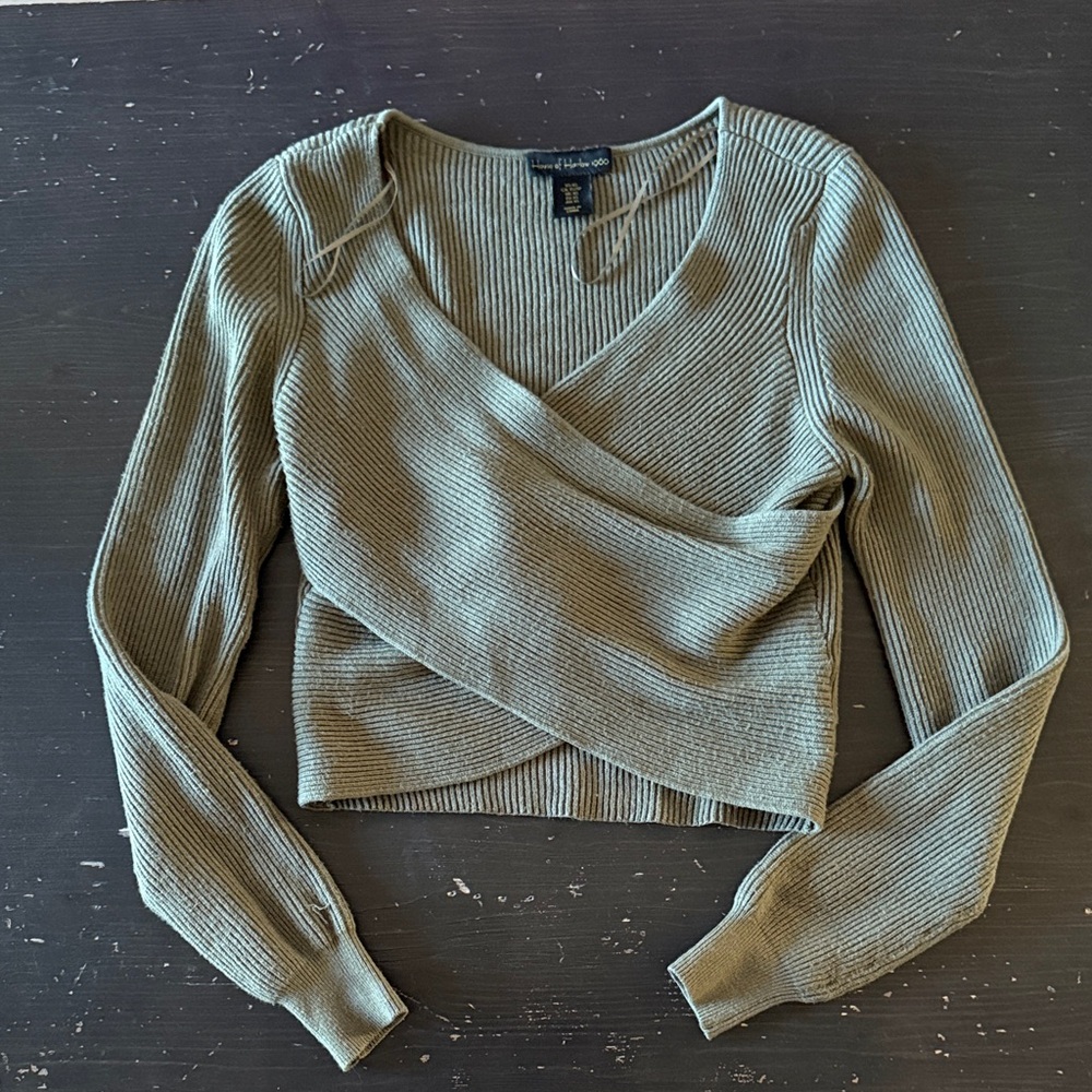 House of Harlow 1960 Olive Ribbed top